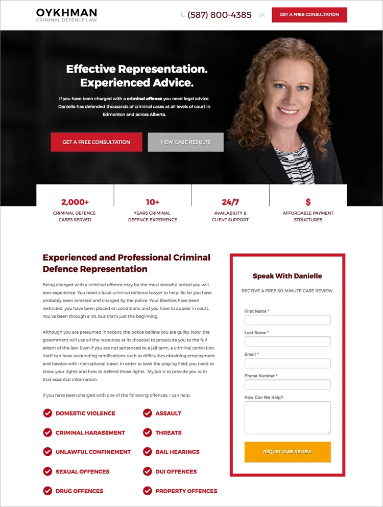 Best Law Firm Landing Page Ocd