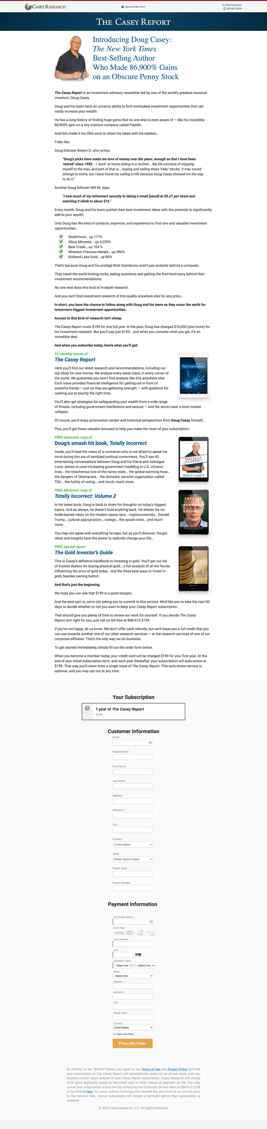 Casey Research Yearly Subscription