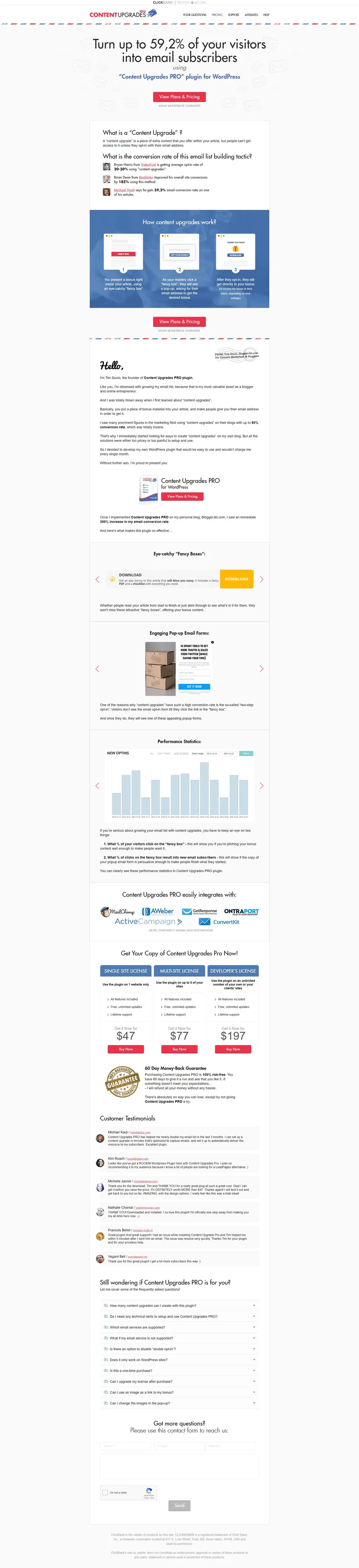 Content Upgrades Sales Page