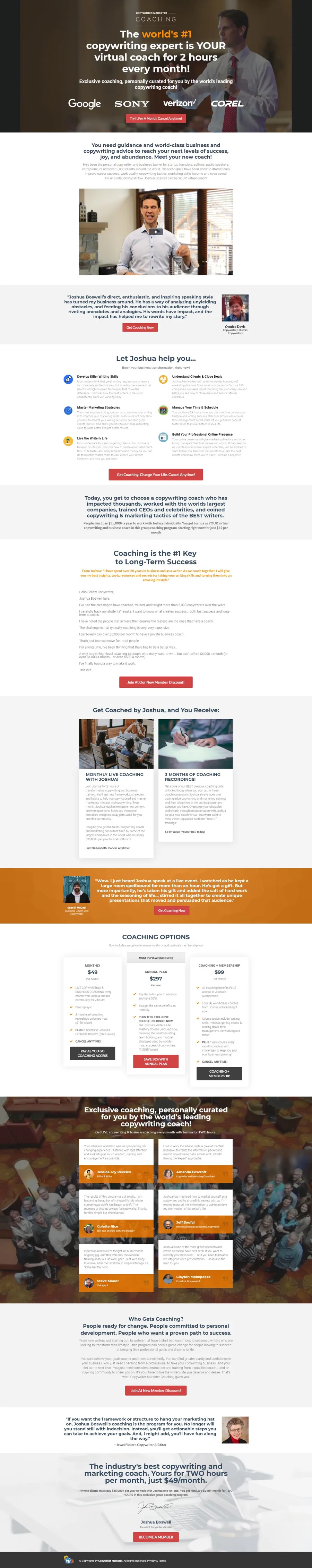 Copywriter Marketer Coaching For 2/Hrs Month