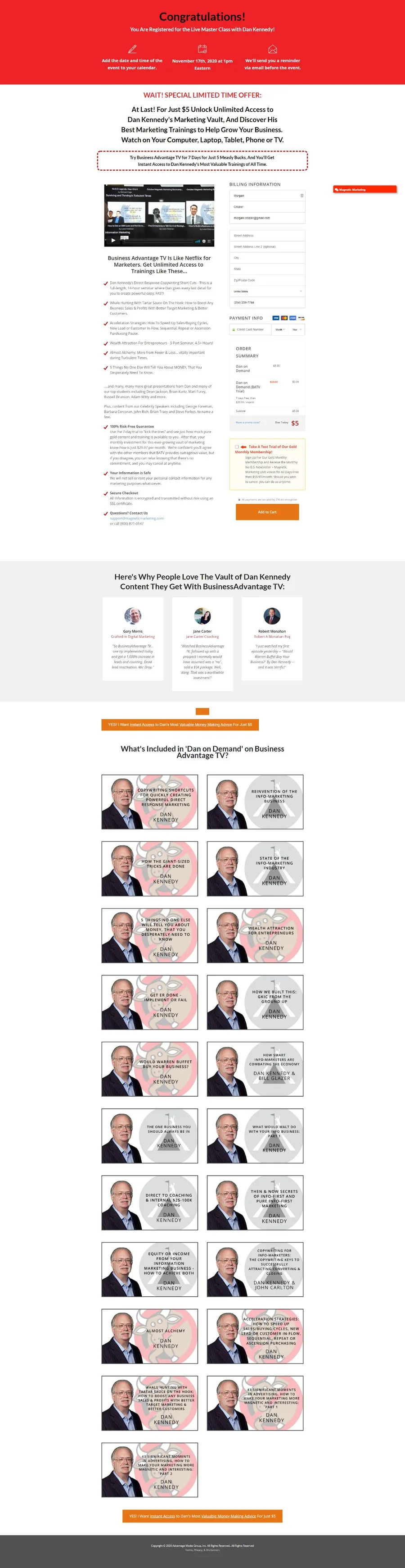 Dan Kennedy Business Advantage OTO