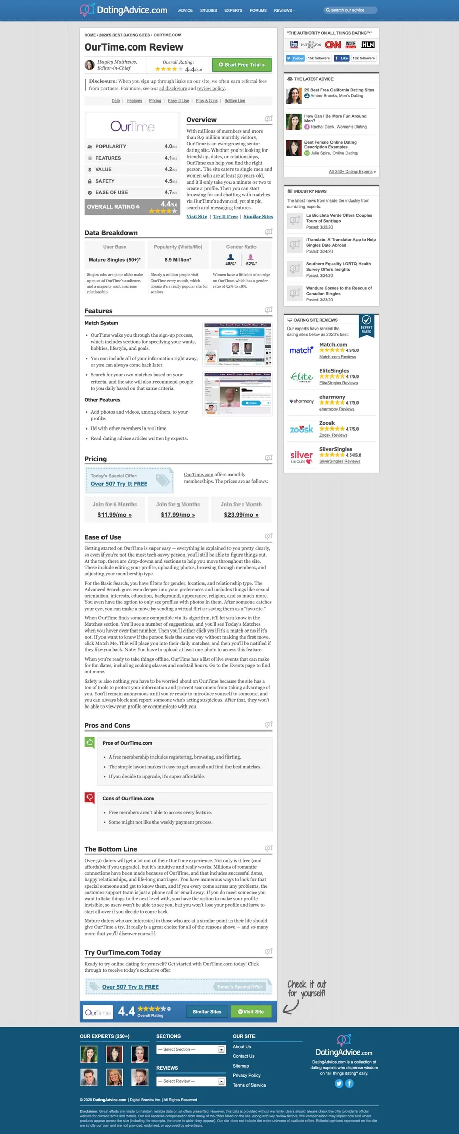 Dating Advice Ourtime Review