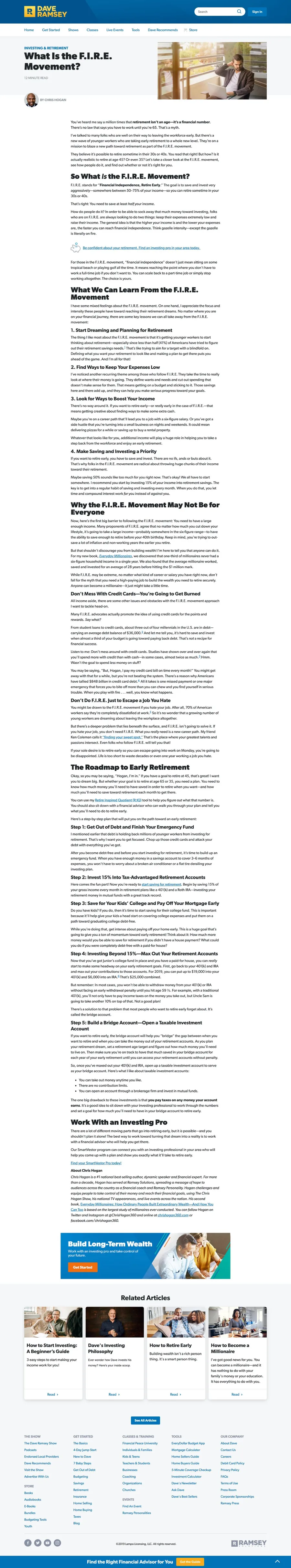Dave Ramsey FIRE Movement
