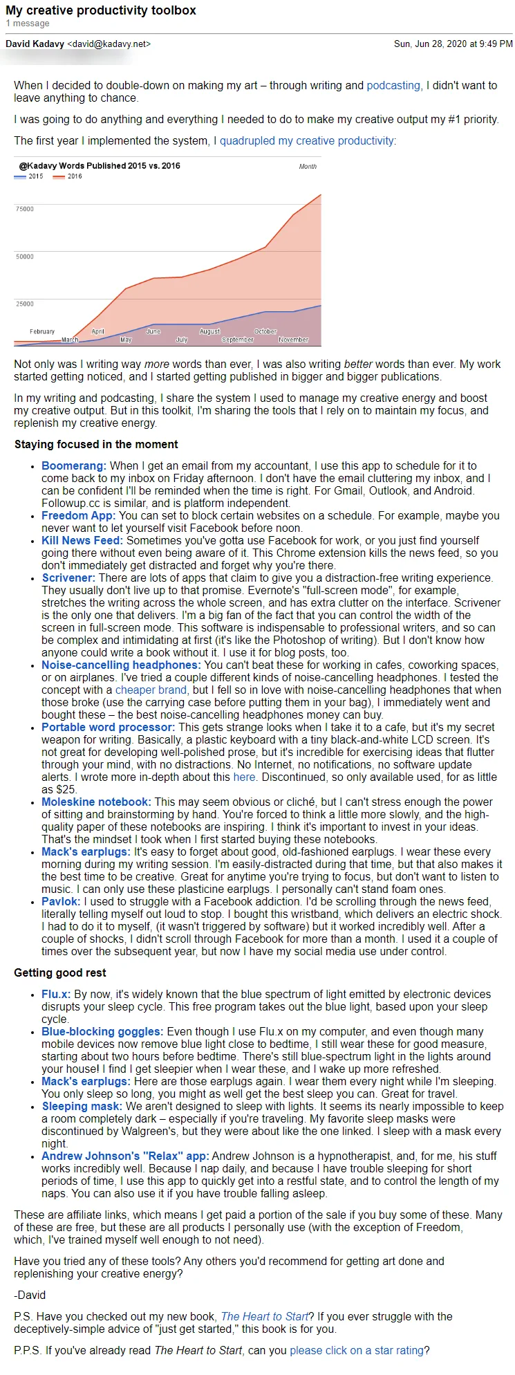 David Kadavy Resources Email