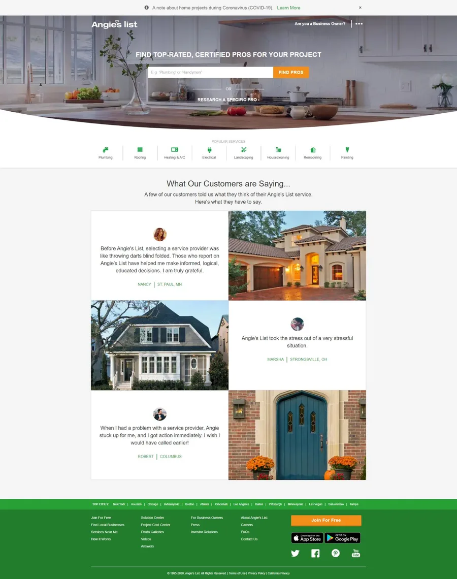 Directory Swipe Angieslist
