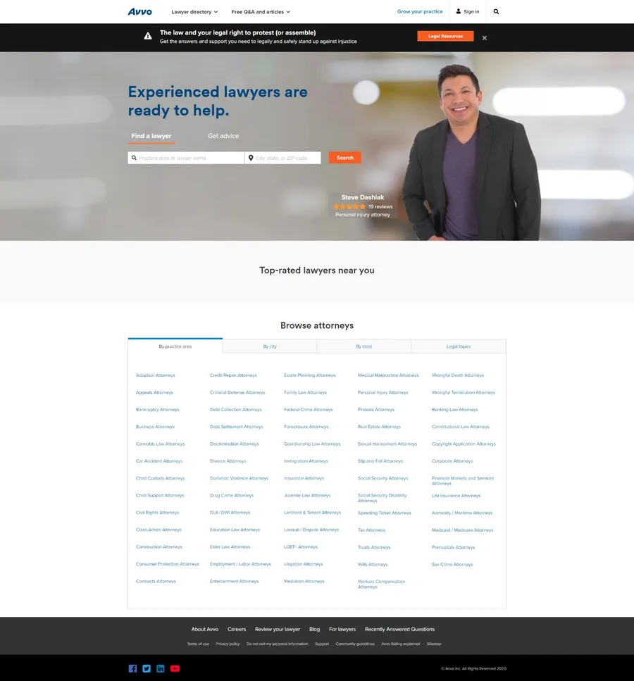 Directory Swipe Avvo