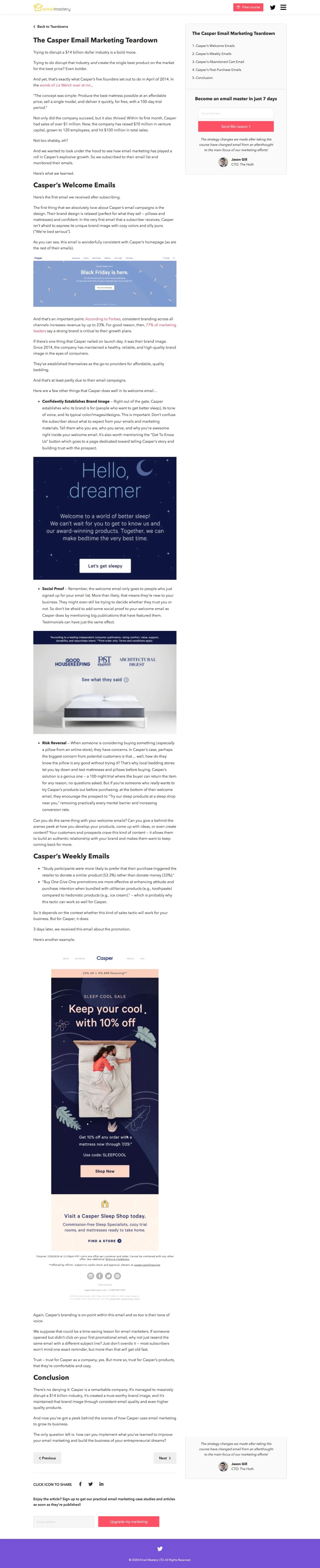 Email Mastery Casper Email Teardown
