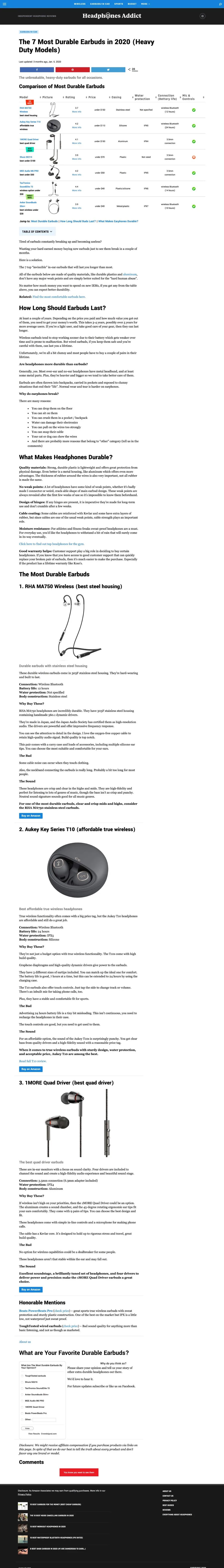 Headphones Addict Most Durable Earbuds