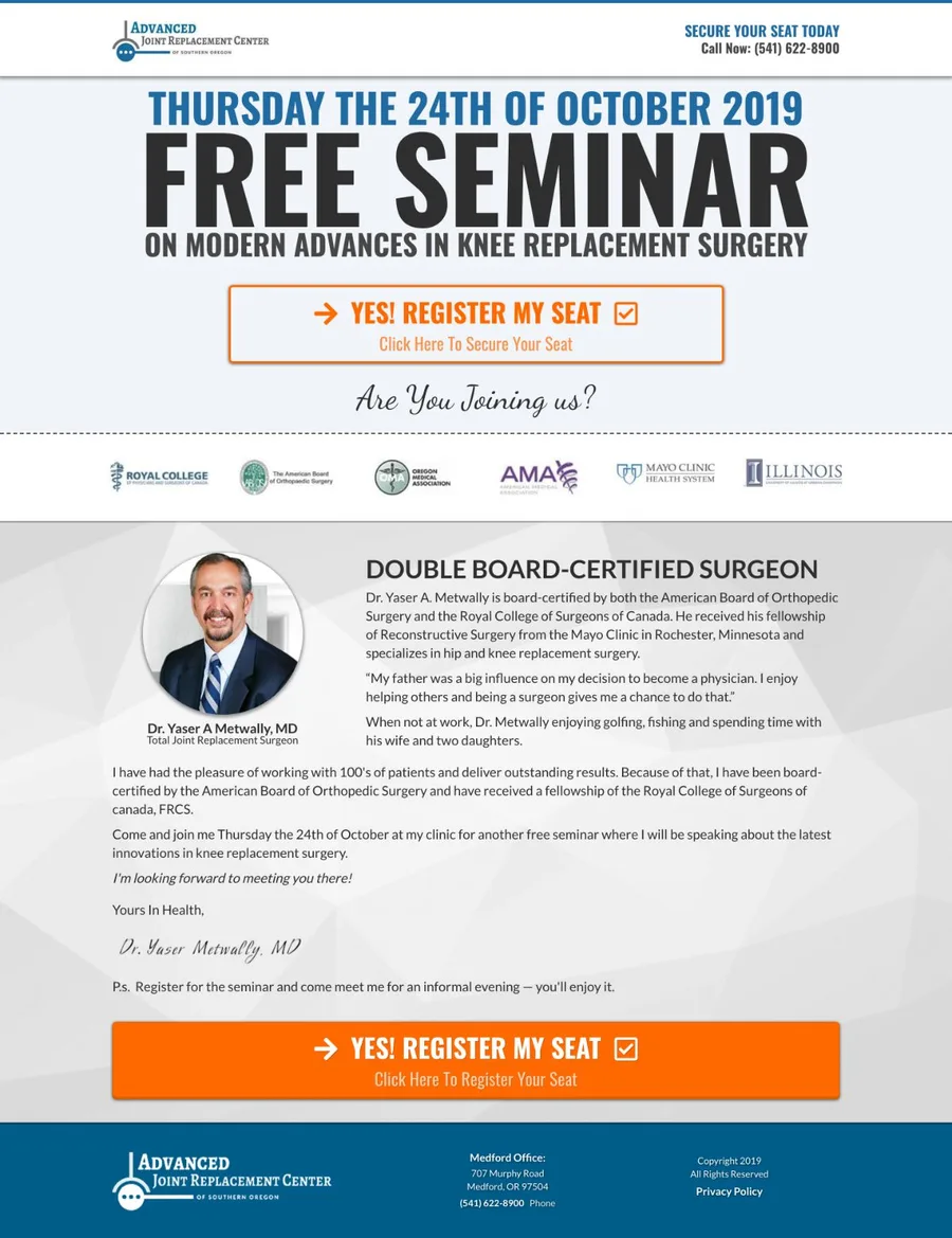 Joint Replacement Seminar