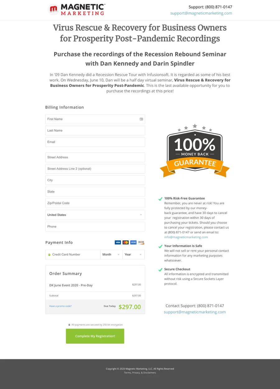Magnetic Marketing Checkout