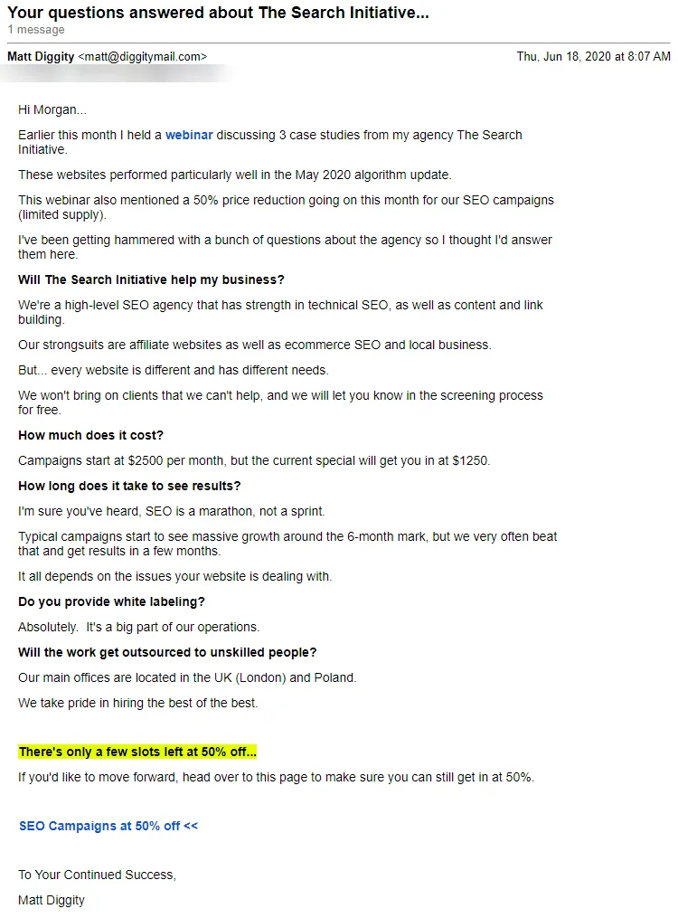 Matt Diggity Your Questions Answered Email