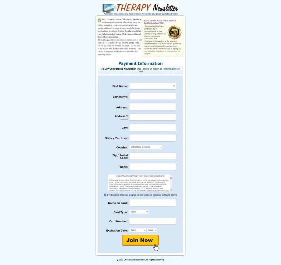 Screencapture Chiropracticnewsletter Registration Updatedmembership Dollartrial Php 2020 11 05 09 31 43