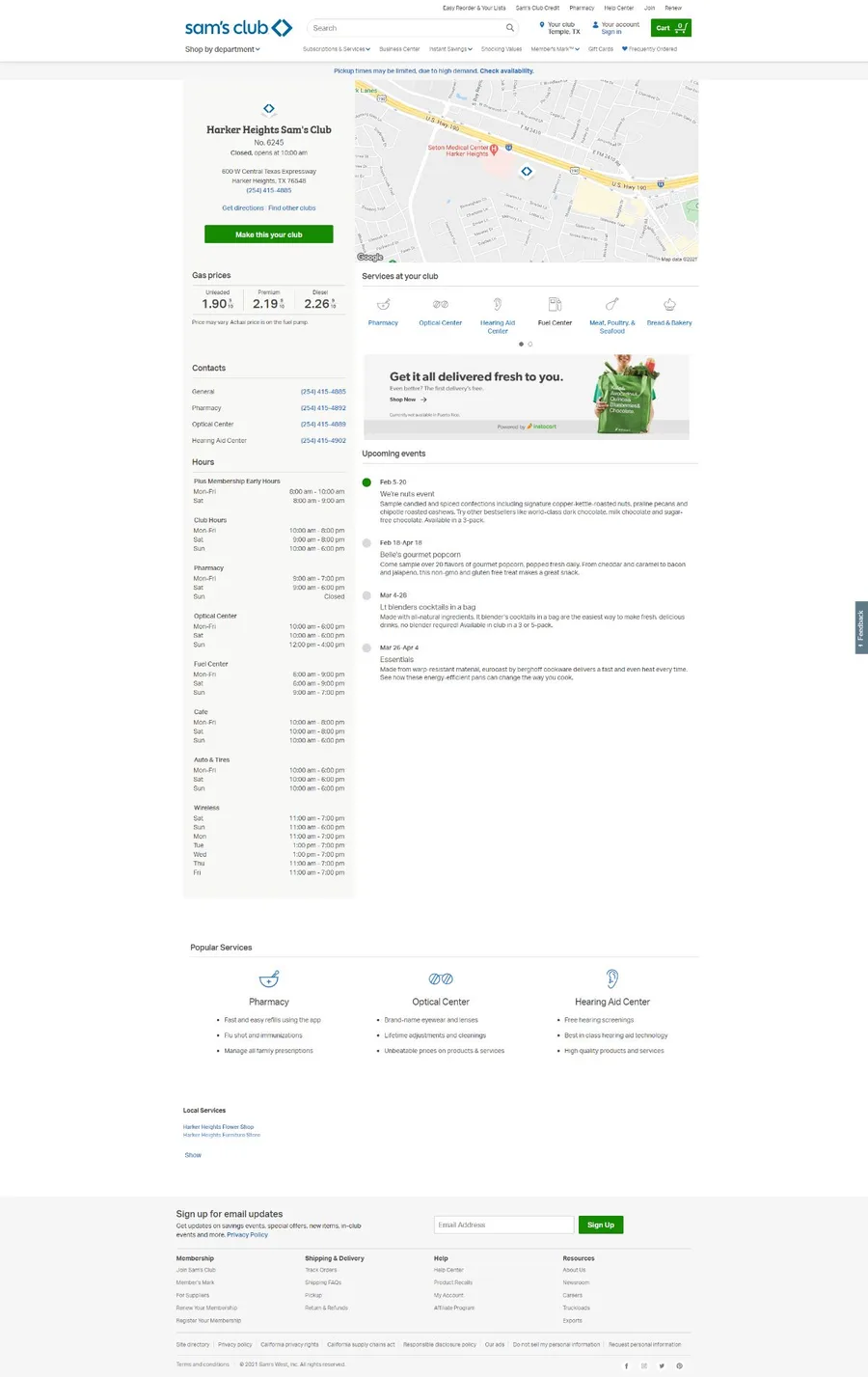 Screencapture Samsclub Club Harker Heights Tx Sams Club 6245 2021 02 10 09 06 06