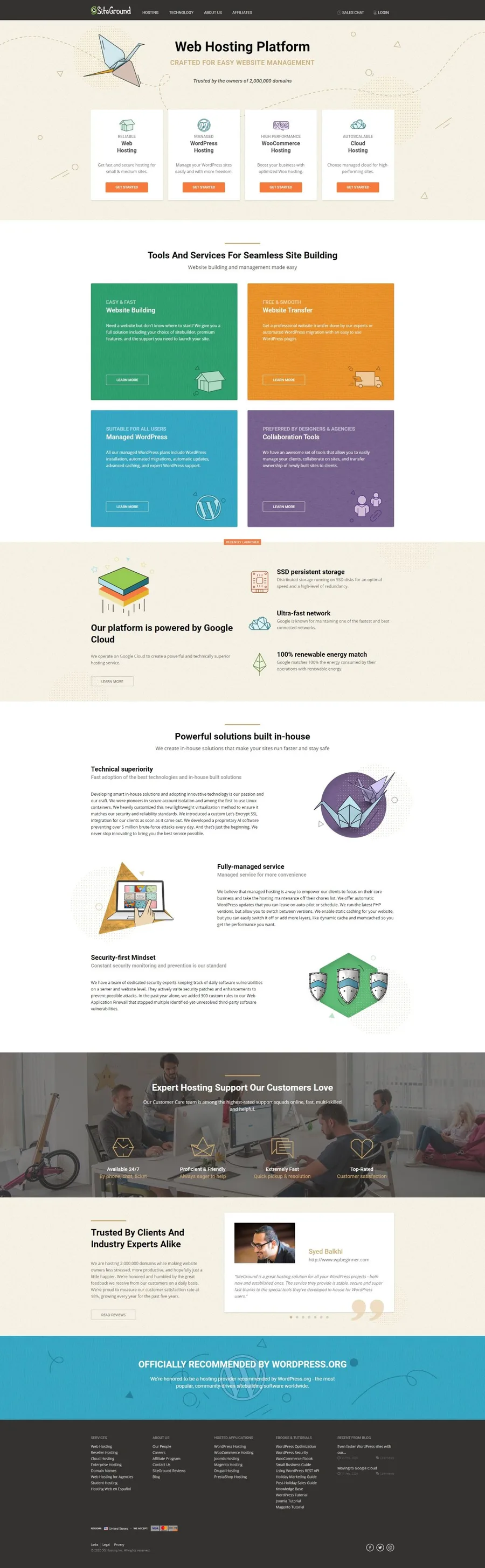 Siteground Homepage