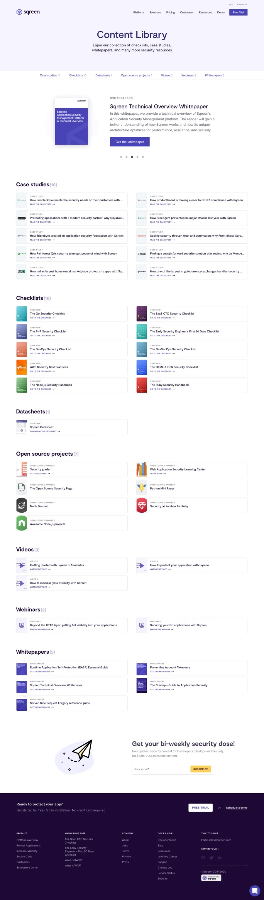 Sqreen Content Library