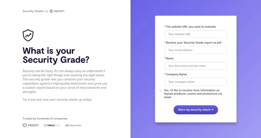 Sqreen Security Grader