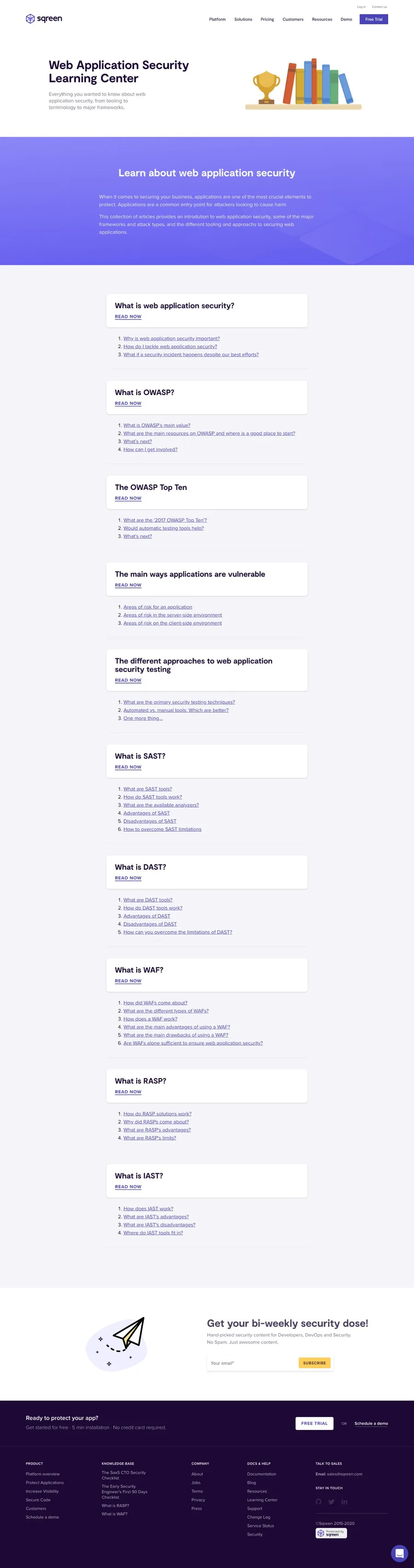 Sqreen Web Security Resources