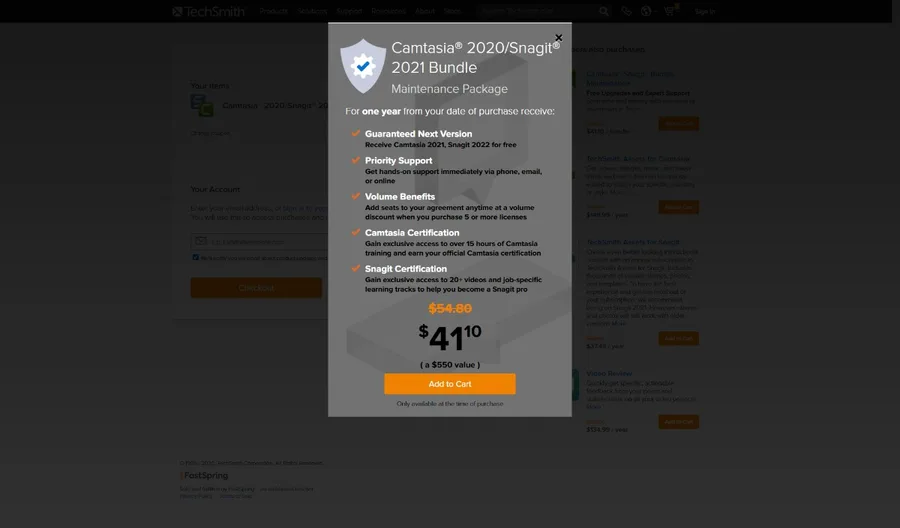 Techsmith Cart OTO