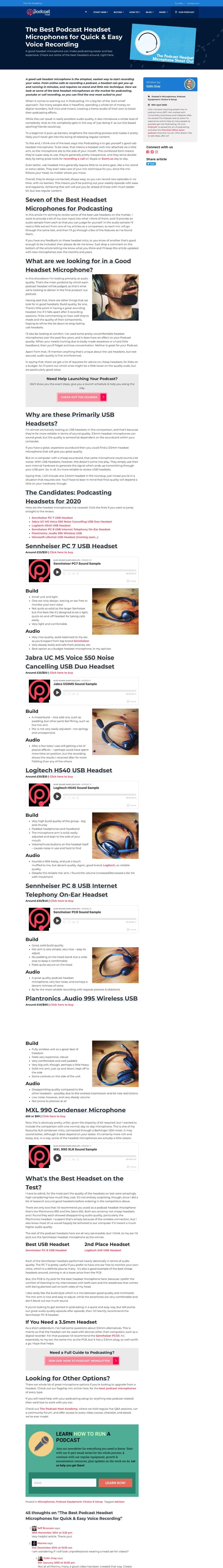 The Podcast Host Best Headset Microphones