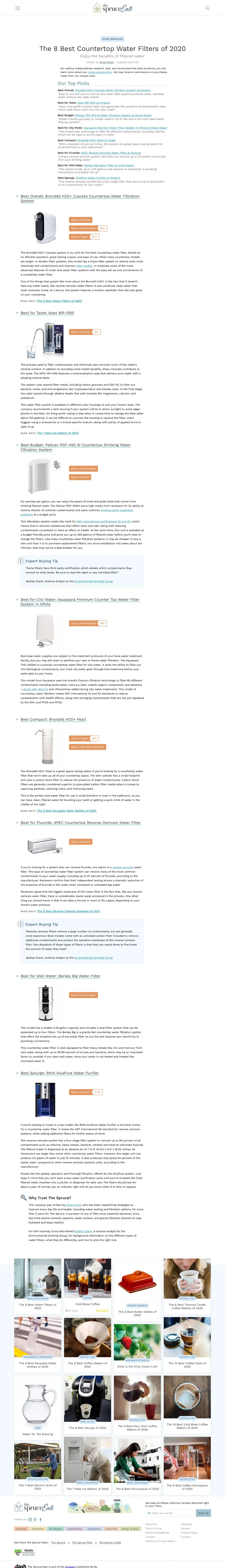 The Spruce Eats Best Countertop Water Filters