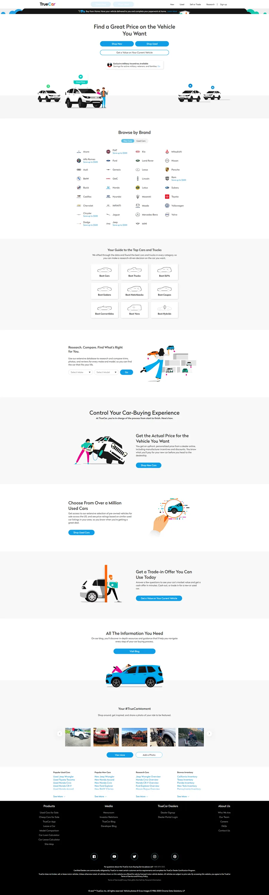Truecar Homepage