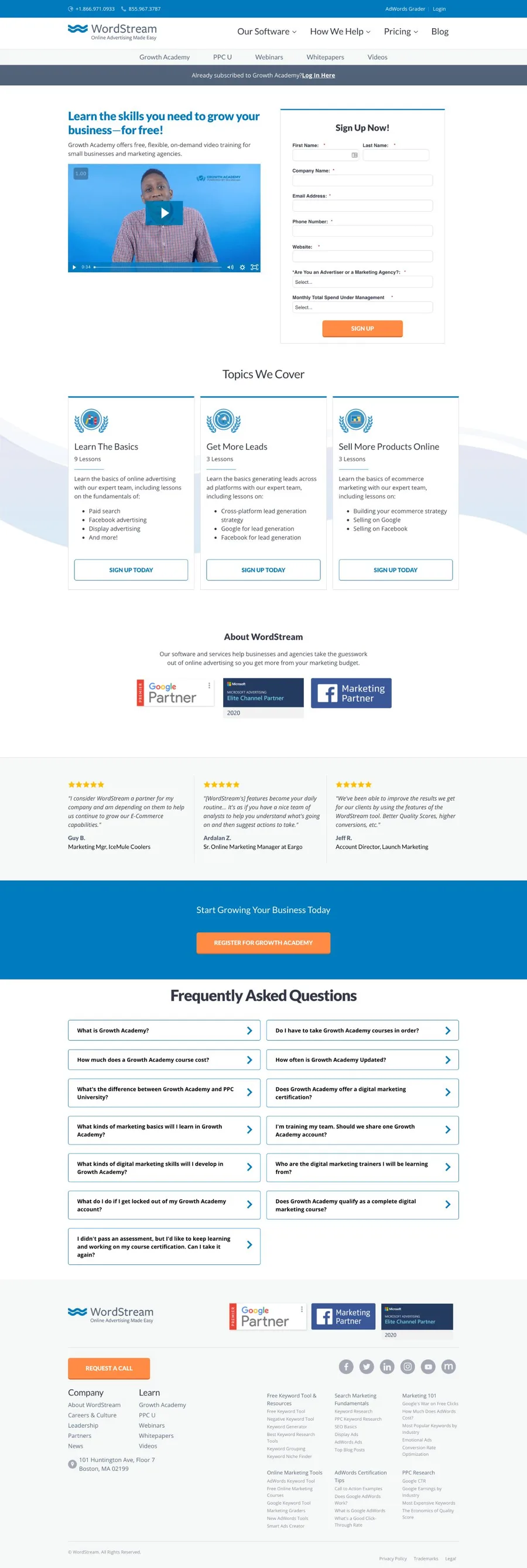 Wordstream Growth Academy